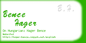 bence hager business card